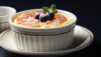 Japanese Souffle on bowl dessert cake on coffee time photo