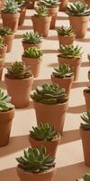 Succulents in Small Terracotta Pots photo