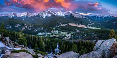 Vibrant Sunset Over the Mountains photo