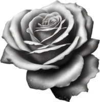 Black and White Rose Drawing, Pen and Ink Sketch Flowers. AI-Generated. png