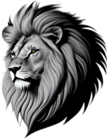 Silhouette logo of a majestic lion's mane. AI-Generated. png