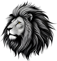 Silhouette logo of a majestic lion's mane. AI-Generated. png