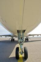 business plane parked at the airport photo