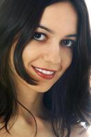 A portrait of a young woman in the studio photo