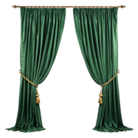 Green Curtains Isolated on Transparent Background png