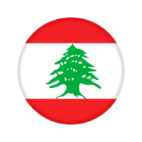 redondo bandera de Líbano png