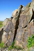 petroglifos dentro el arqueológico paisaje de tamgaly. almaty área, Kazajstán foto