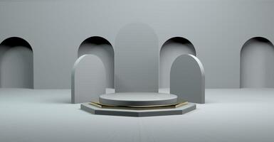 Podium with Background 3D render photo