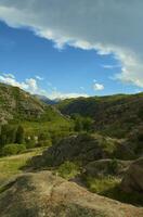 Beautiful view of valley with the mountains photo