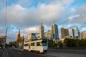 Cityscape image of Melbourne, during summer sunset. - 28 December 2012, Melbourne, Australia. photo