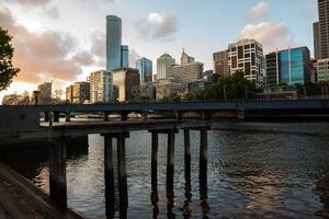 Cityscape image of Melbourne, during summer sunset. - 28 December 2012, Melbourne, Australia. photo