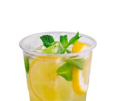 Fresh summer lemonade with citrus, orange photo