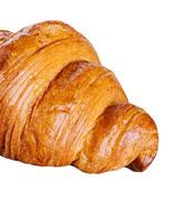 fresh baked croissant on white background photo