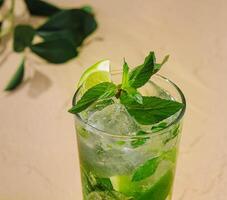 Mojito summer citrus cocktail with lime and mint photo