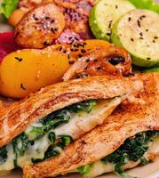 chicken fillet stuffed with seaweed and vegetables photo