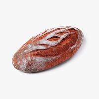 Artisan sourdough bread on white background photo