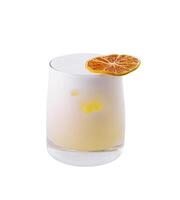 Refreshing lemon cocktail with dehydrated orange slice photo