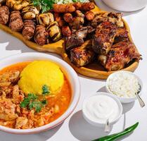 Traditional eastern european feast spread photo