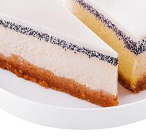 Slices of cheesecake with poppy seeds photo