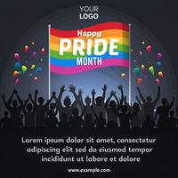 A colorful happy pride party social media template psd