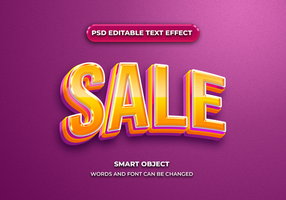 sale 3d editable text effect style psd