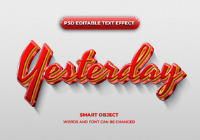 yesterday3d editable text effect style psd