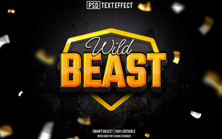 beast text effect, font editable, typography, 3d text psd