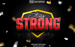 strong text effect, font editable, typography, 3d text psd