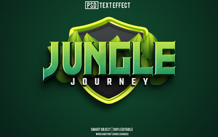 jungle text effect, font editable, typography, 3d text psd
