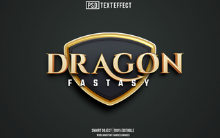 dragon text effect, font editable, typography, 3d text psd
