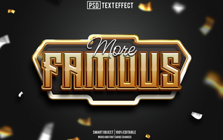 famous text effect, font editable, typography, 3d text psd