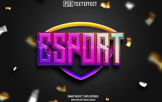 esport text effect, font editable, typography, 3d text psd