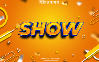 Show Text Wirkung, Schriftart editierbar, Typografie, 3d Text psd