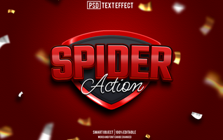 Spindel text effekt, font redigerbar, typografi, 3d text psd