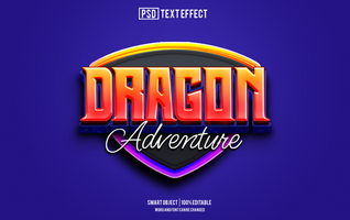 dragon text effect, font editable, typography, 3d text psd