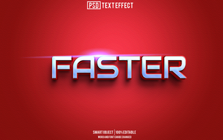 faster text effect, font editable, typography, 3d text psd