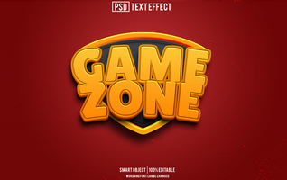 game zone text effect, font editable, typography, 3d text psd