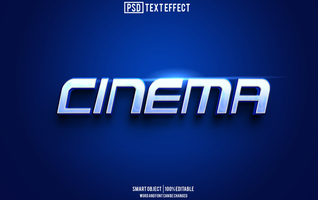 cinema text effect, font editable, typography, 3d text psd