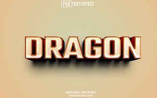 dragon text effect, font editable, typography, 3d text psd