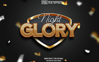 glory text effect, font editable, typography, 3d text psd