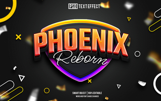 phoneix text effect, font editable, typography, 3d text psd