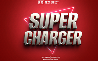 super laddare text effekt, font redigerbar, typografi, 3d text psd