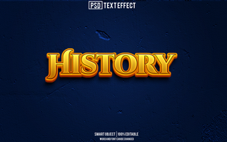 history text effect, font editable, typography, 3d text psd