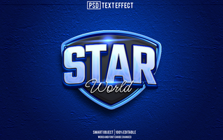 star text effect, font editable, typography, 3d text psd