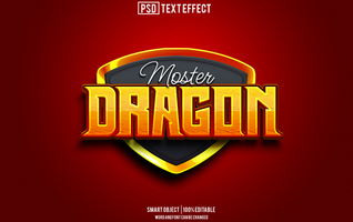 dragon text effect, font editable, typography, 3d text psd