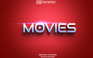 Filme Text Wirkung, Schriftart editierbar, Typografie, 3d Text psd