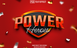 power text effect, font editable, typography, 3d text psd