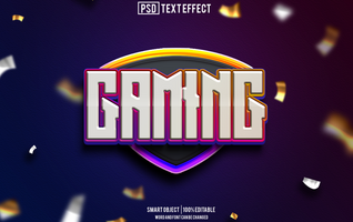 gaming text effect, font editable, typography, 3d text psd
