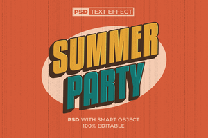 Sommer- Party Text bewirken Jahrgang Stil. psd