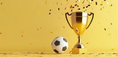 Soccer Ball on Golden Trophy photo